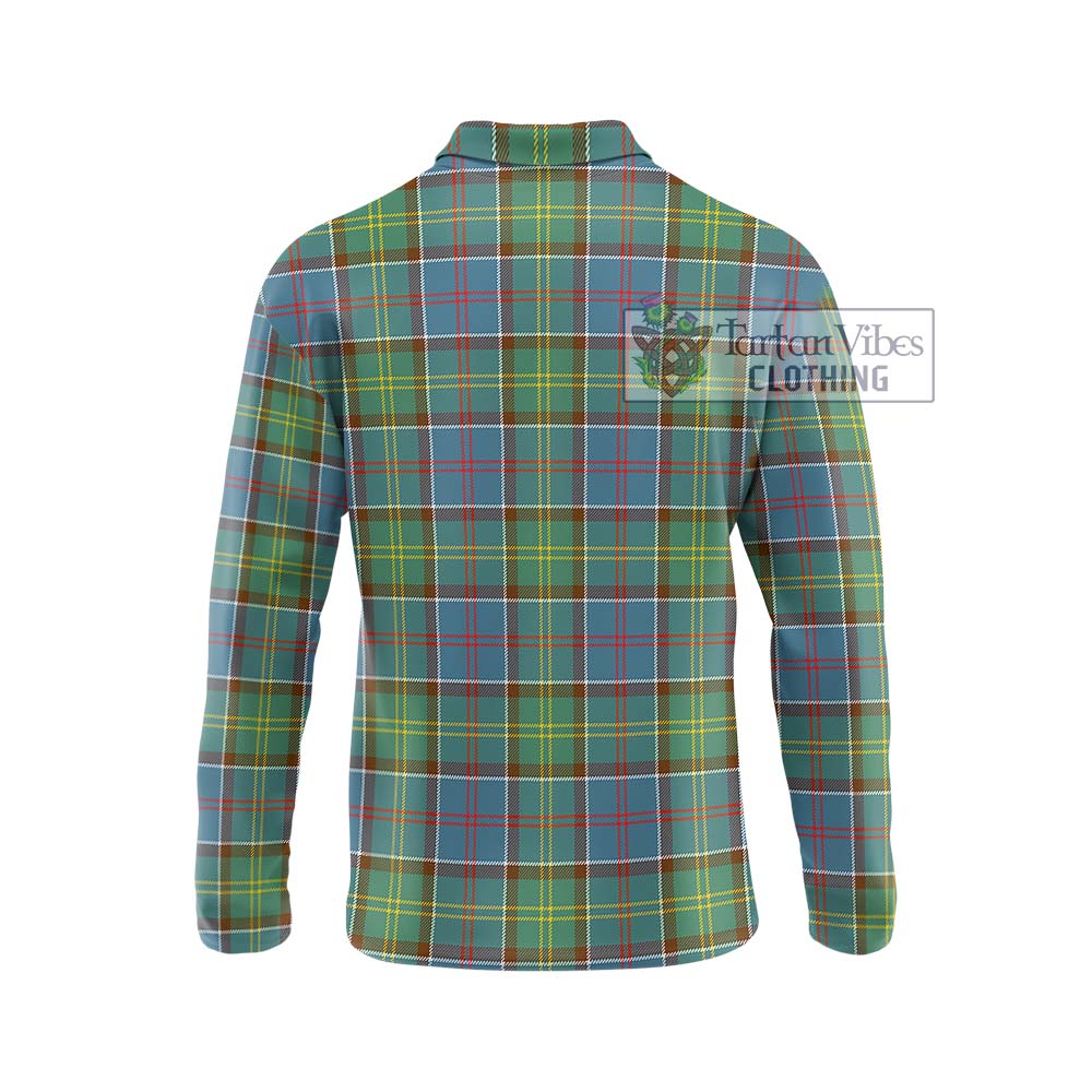 Colville Tartan Long Sleeve Polo Shirt with Family Crest DNA In Me Style - Tartanvibesclothing Shop