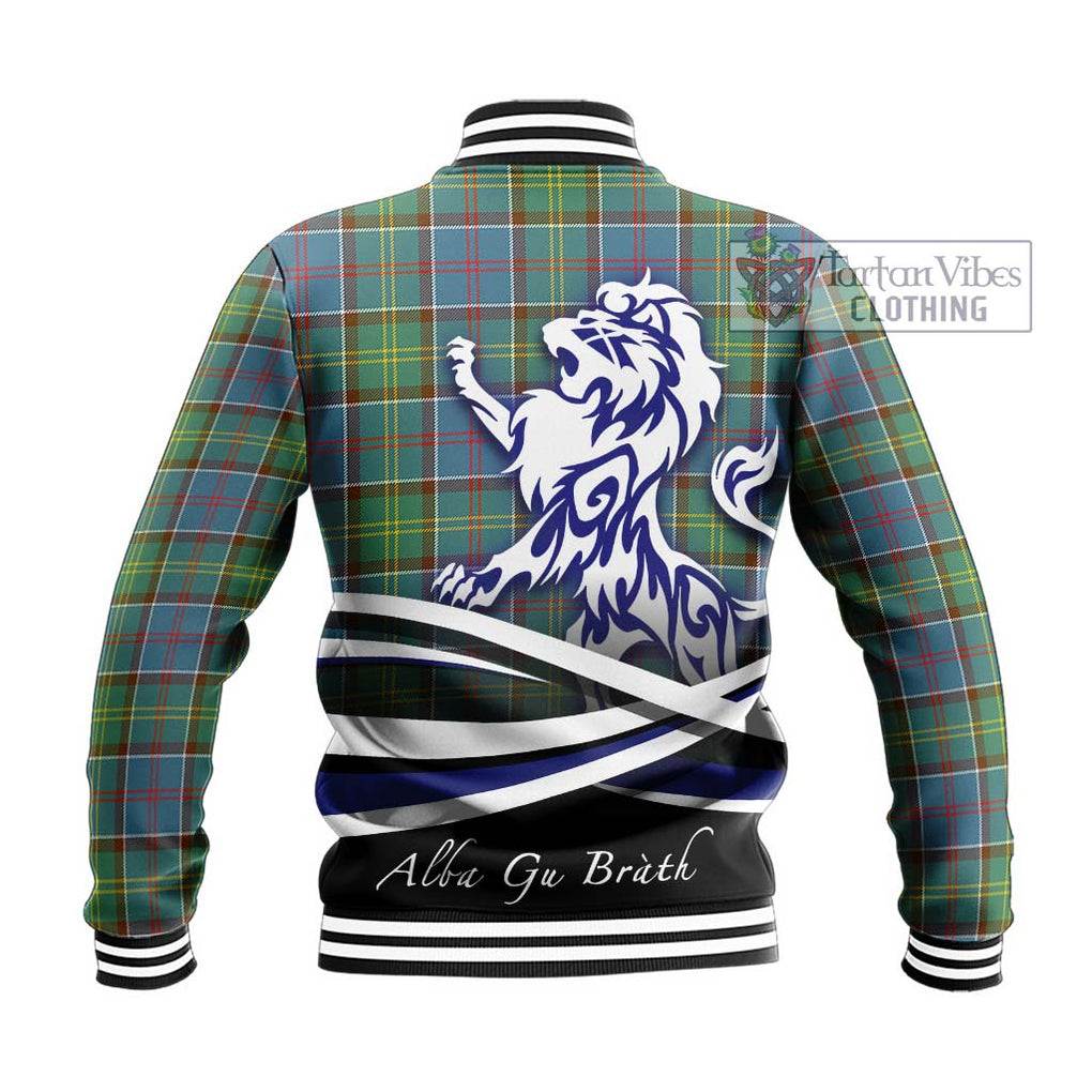 Colville Tartan Baseball Jacket with Alba Gu Brath Regal Lion Emblem - Tartanvibesclothing Shop