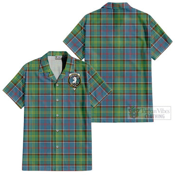 Colville Tartan Cotton Hawaiian Shirt with Family Crest