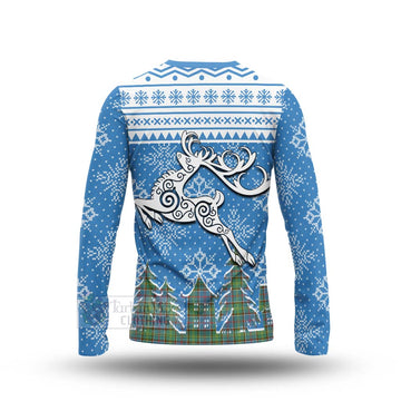 Colville Clan Christmas Long Sleeve T-Shirt Celtic Reindeer Style