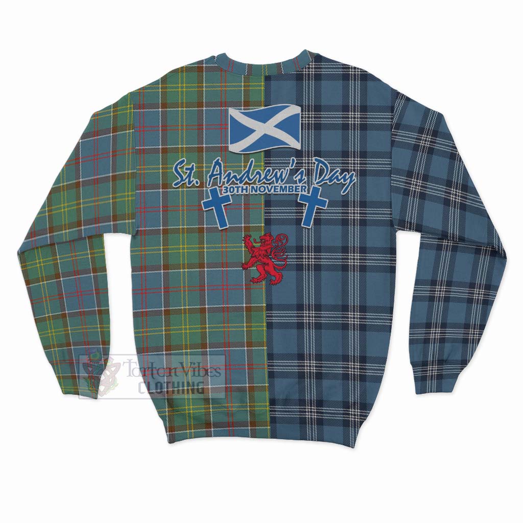 Tartan Vibes Clothing Colville Tartan Sweatshirt Happy St. Andrew's Day Half Tartan Style