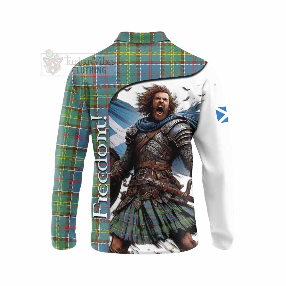 Tartan Vibes Clothing Colville Crest Tartan Long Sleeve Polo Shirt Inspired by the Freedom of Scottish Warrior