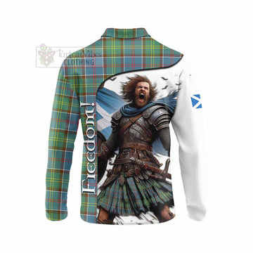 Colville Crest Tartan Long Sleeve Polo Shirt Inspired by the Freedom of Scottish Warrior