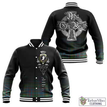 Colville Tartan Baseball Jacket Featuring Alba Gu Brath Family Crest Celtic Inspired