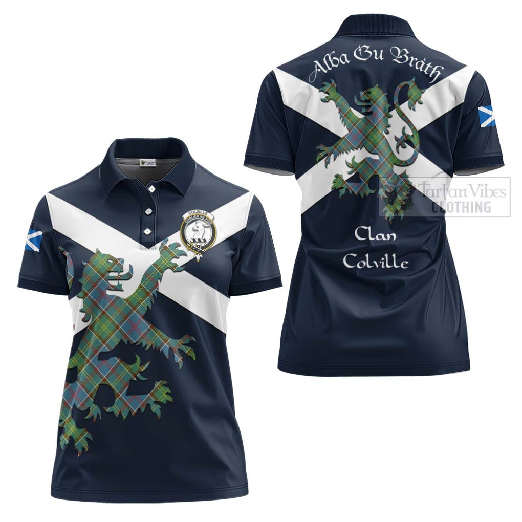 Tartan Vibes Clothing Colville Tartan Lion Rampant Women's Polo Shirt – Proudly Display Your Heritage with Alba Gu Brath and Clan Name