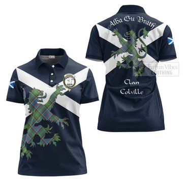 Colville Tartan Lion Rampant Women's Polo Shirt Proudly Display Your Heritage with Alba Gu Brath and Clan Name