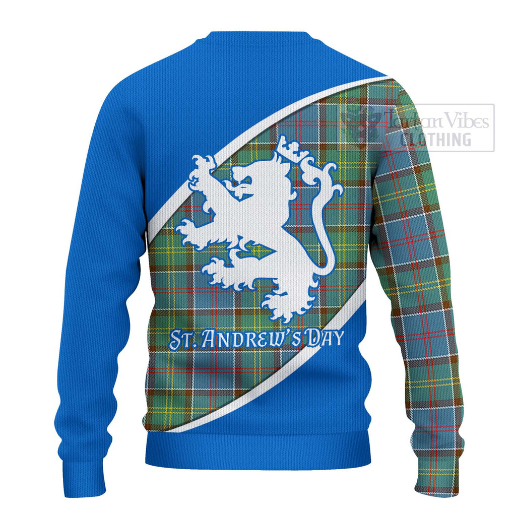 Tartan Vibes Clothing Colville Family Crest Tartan Knitted Sweater Celebrate Saint Andrew's Day in Style