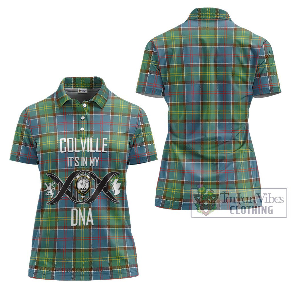 Colville Tartan Women's Polo Shirt with Family Crest DNA In Me Style - Tartanvibesclothing Shop