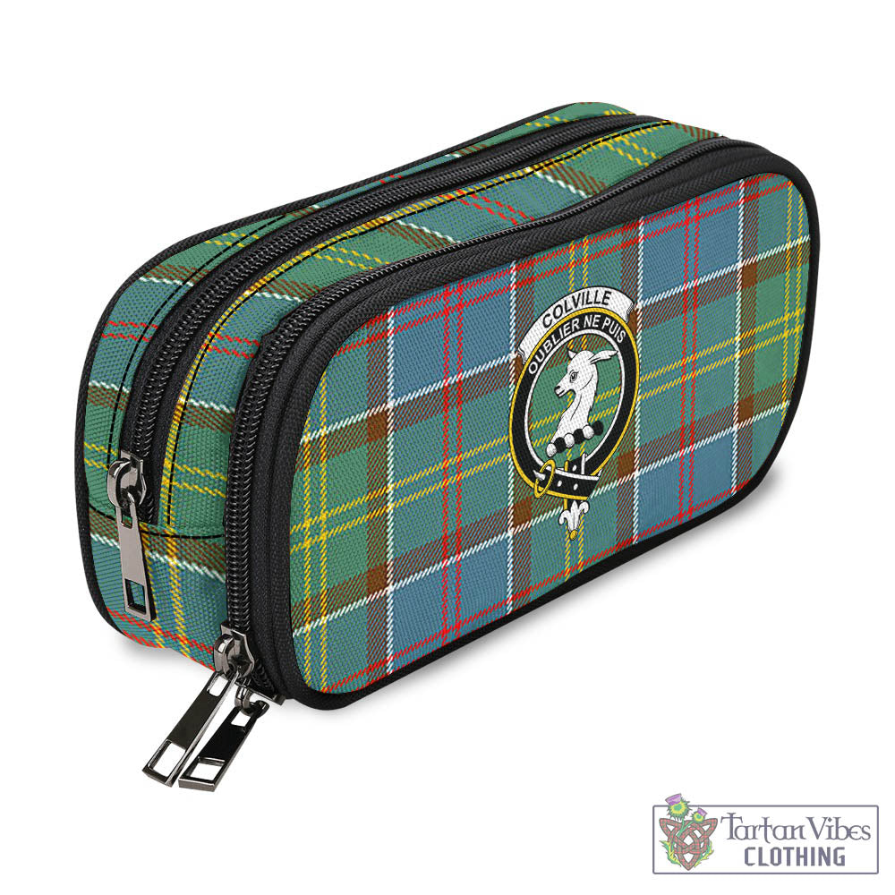 Tartan Vibes Clothing Colville Tartan Pen and Pencil Case with Family Crest