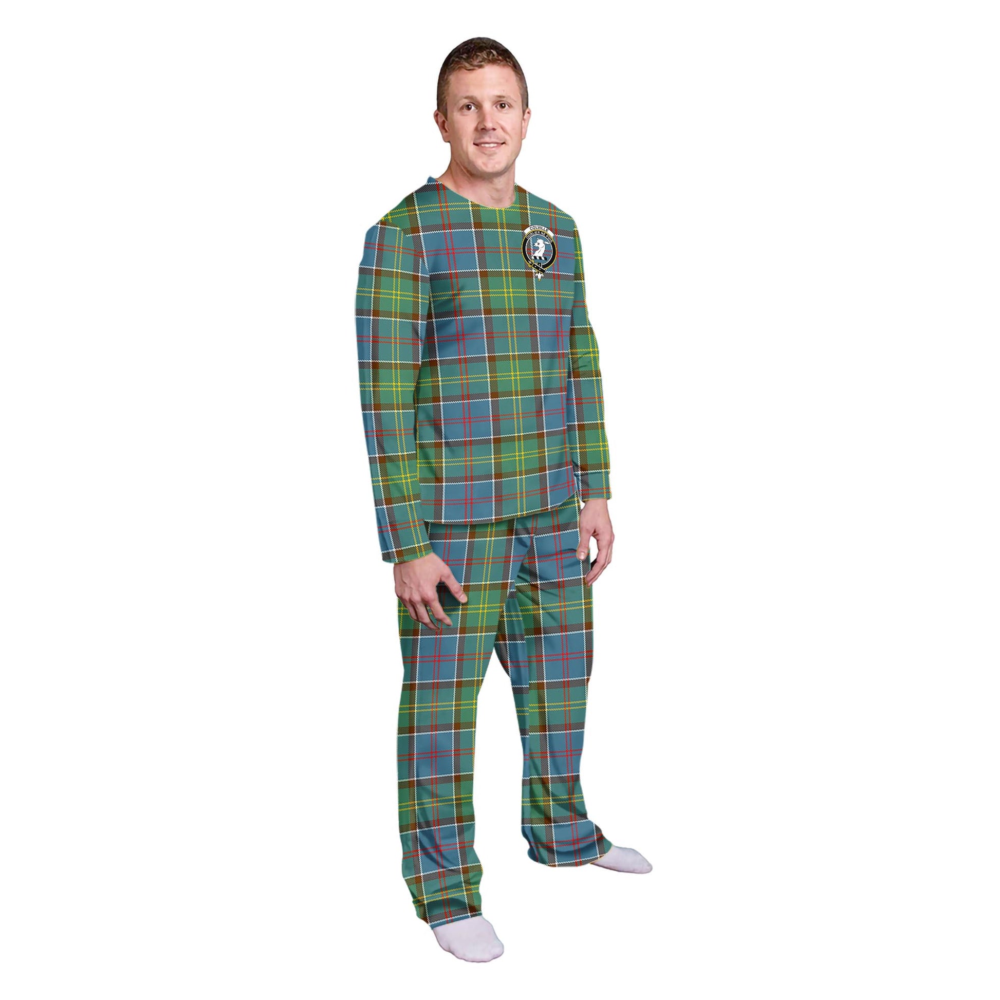 Colville Tartan Pajamas Family Set with Family Crest - Tartan Vibes Clothing