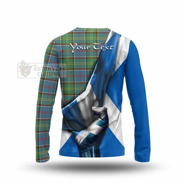 Colville Tartan Long Sleeve T-Shirt with Family Crest Scotland Patriotic Style