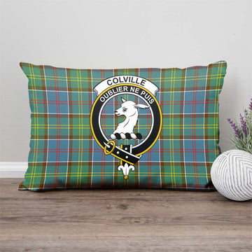 Colville Tartan Pillow Cover with Family Crest