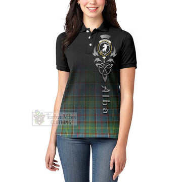 Colville Tartan Women's Polo Shirt Featuring Alba Gu Brath Family Crest Celtic Inspired