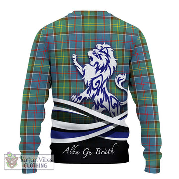 Colville Tartan Ugly Sweater with Alba Gu Brath Regal Lion Emblem