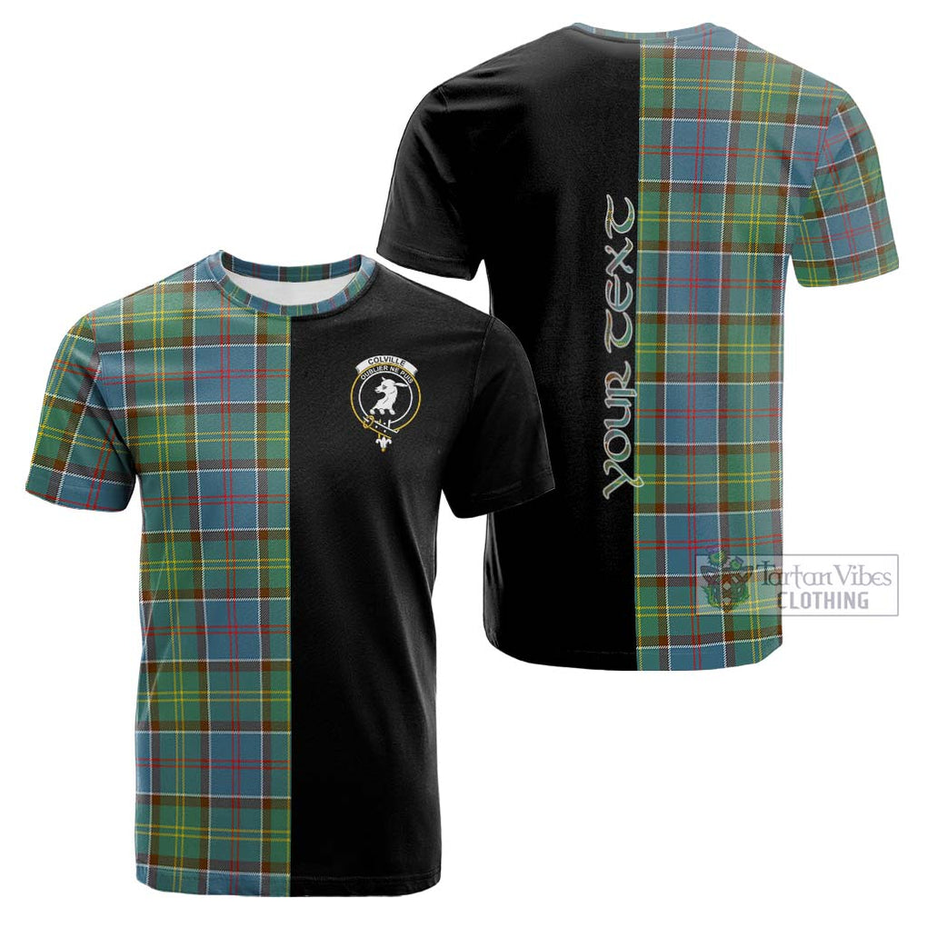 Tartan Vibes Clothing Colville Tartan Cotton T-shirt with Family Crest and Half Of Me Style