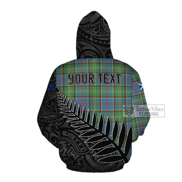 Colville Crest Tartan Cotton Hoodie with New Zealand Silver Fern Half Style