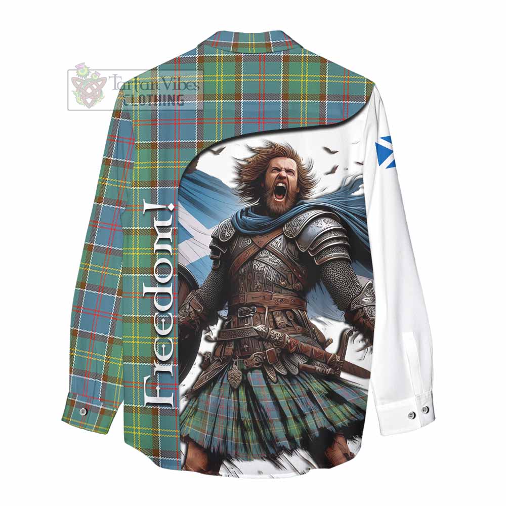 Tartan Vibes Clothing Colville Crest Tartan Women's Casual Shirt Inspired by the Freedom of Scottish Warrior