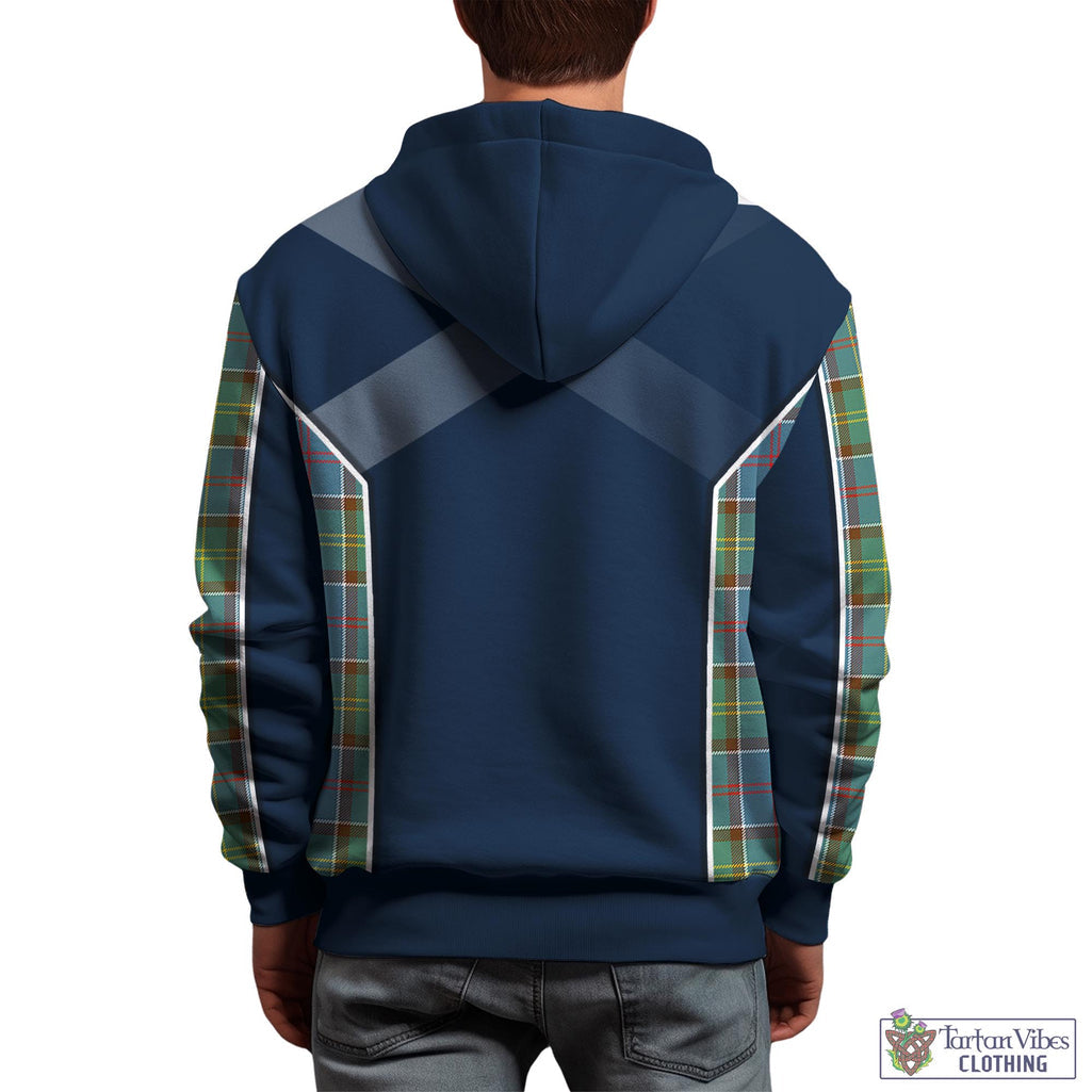 Tartan Vibes Clothing Colville Tartan Hoodie with Family Crest and Scottish Thistle Vibes Sport Style