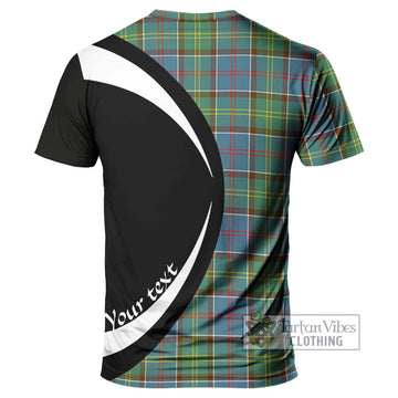 Colville Tartan T-Shirt with Family Crest Circle Style