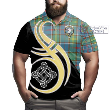 Colville Tartan Polo Shirt with Family Crest and Celtic Symbol Style