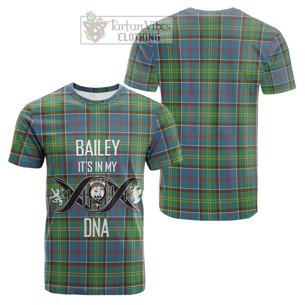 Tartan Vibes Clothing Colville Tartan Cotton T-shirt with Family Crest DNA In Me Style