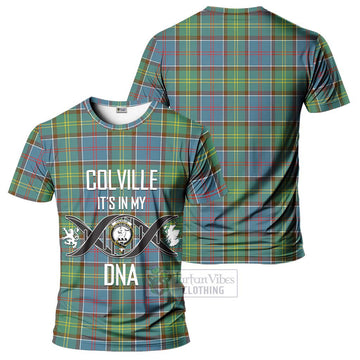 Colville Tartan T-Shirt with Family Crest DNA In Me Style