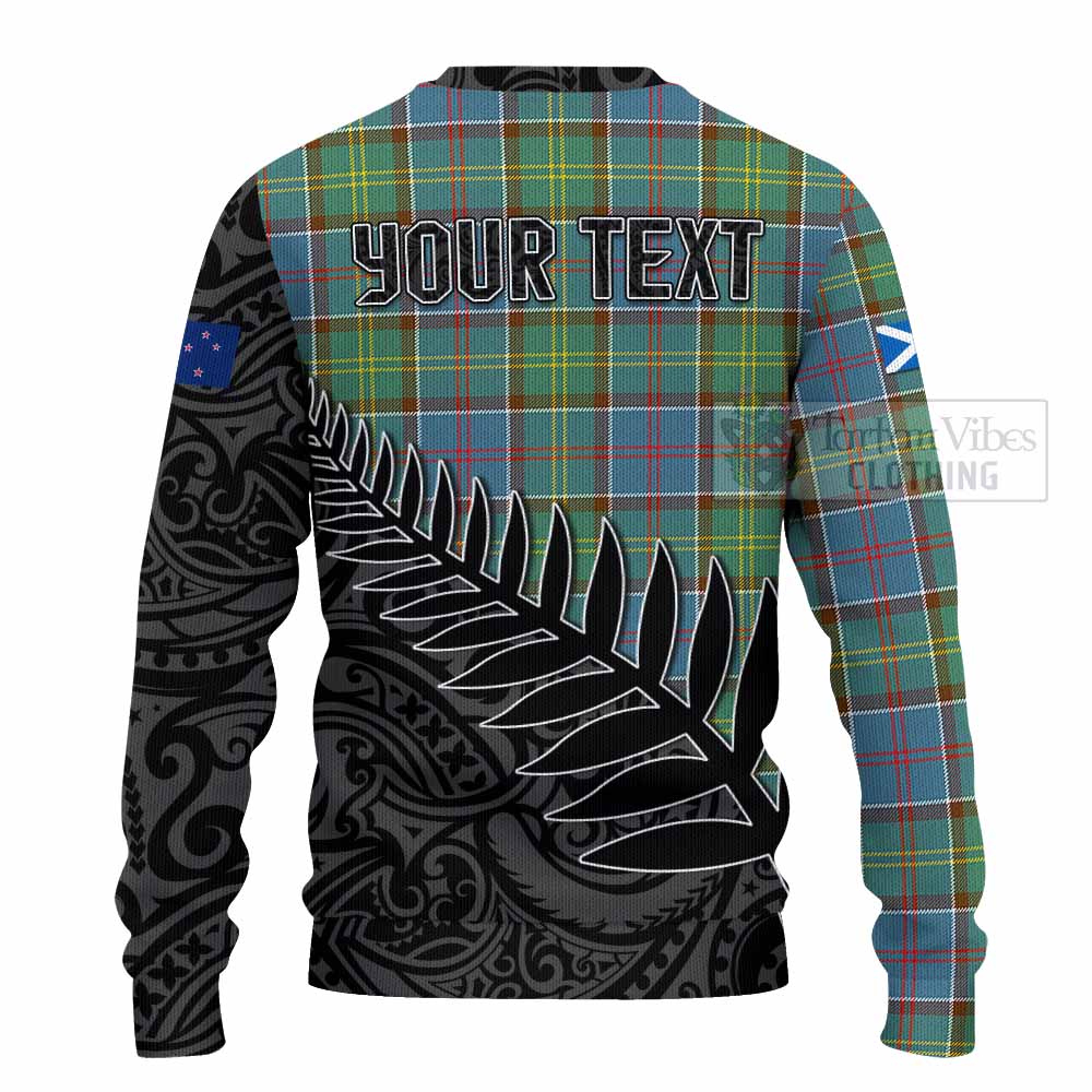 Tartan Vibes Clothing Colville Crest Tartan Knitted Sweater with New Zealand Silver Fern Half Style