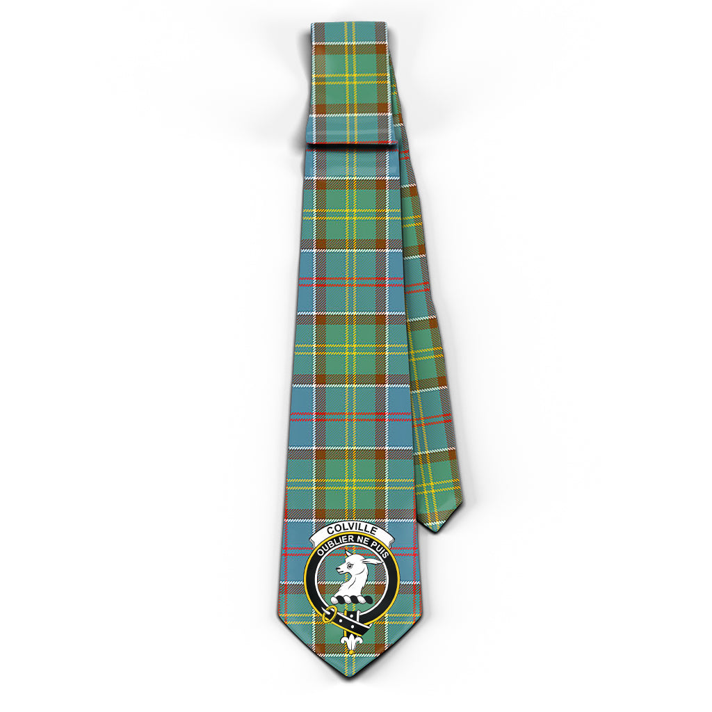 Colville Tartan Classic Necktie with Family Crest - Tartan Vibes Clothing