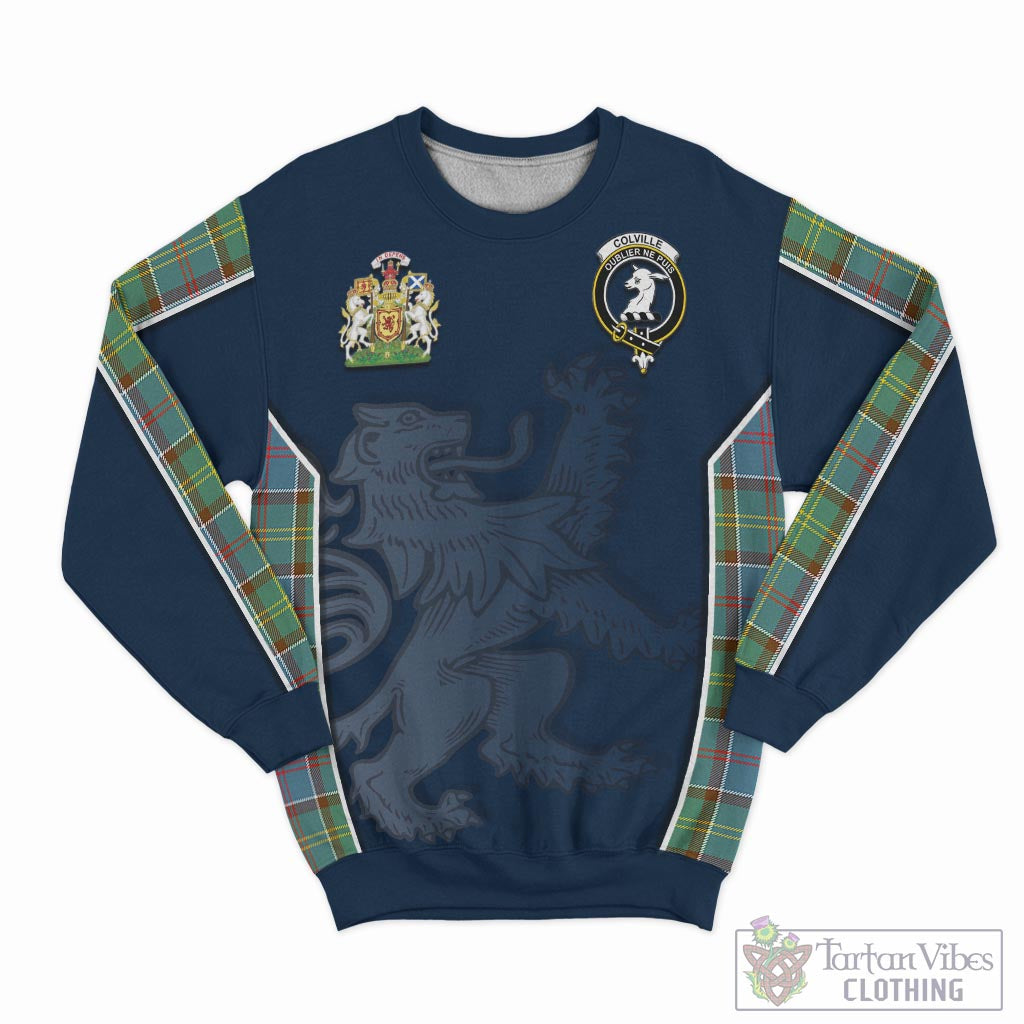 Tartan Vibes Clothing Colville Tartan Sweater with Family Crest and Lion Rampant Vibes Sport Style