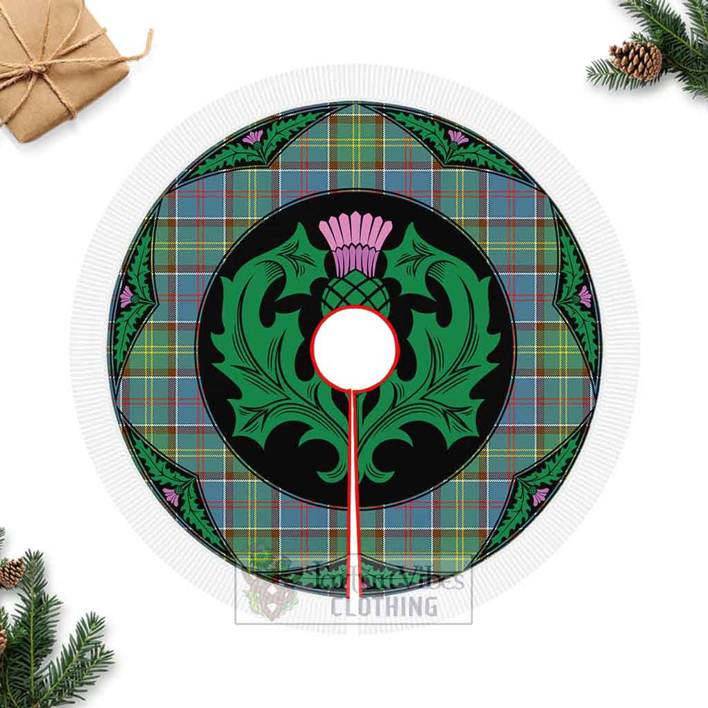 Tartan Vibes Clothing Colville Tartan Christmas Tree Skirt Scottish Thistle Style