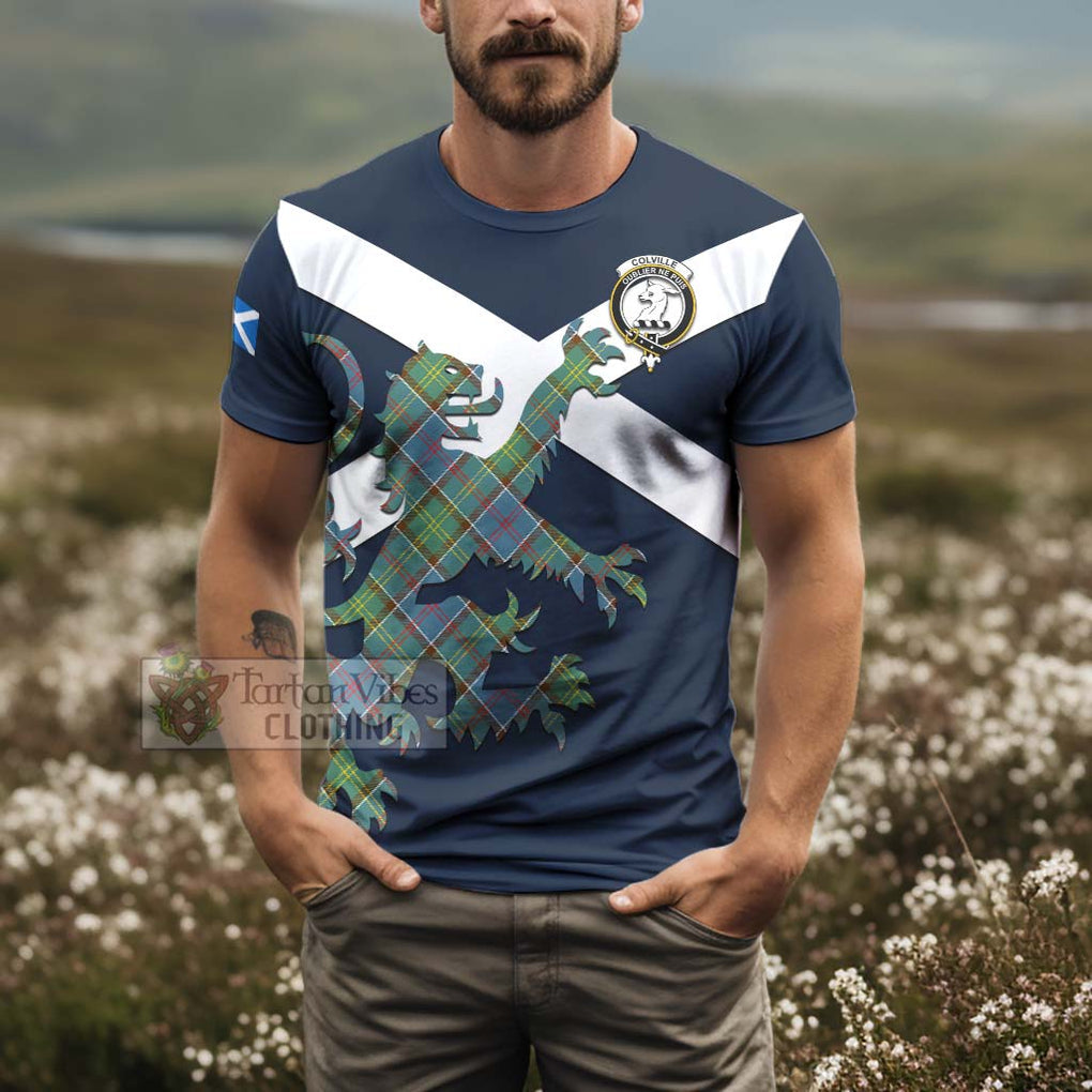 Tartan Vibes Clothing Colville Tartan Lion Rampant T-Shirt – Proudly Display Your Heritage with Alba Gu Brath and Clan Name