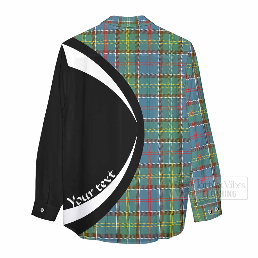 Tartan Vibes Clothing Colville Tartan Women's Casual Shirt with Family Crest Circle Style