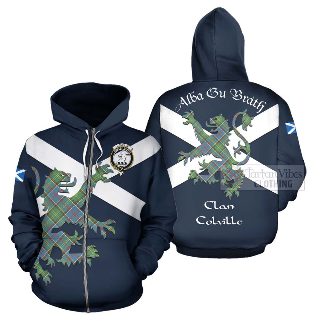 Tartan Vibes Clothing Colville Tartan Lion Rampant Hoodie – Proudly Display Your Heritage with Alba Gu Brath and Clan Name