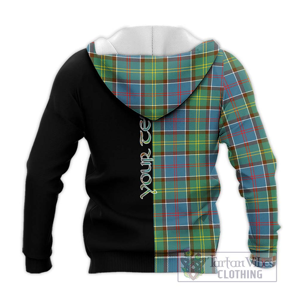 Colville Tartan Knitted Hoodie with Family Crest and Half Of Me Style - Tartanvibesclothing Shop