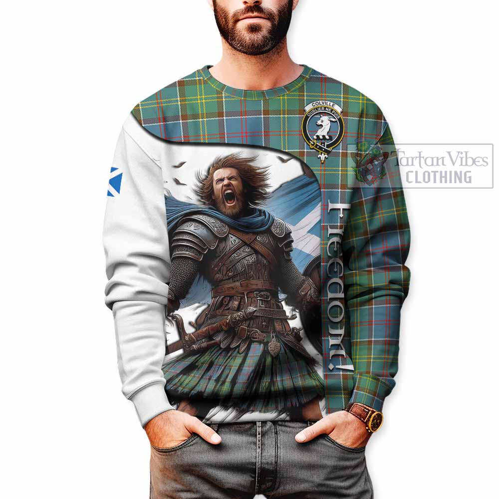 Tartan Vibes Clothing Colville Crest Tartan Sweatshirt Inspired by the Freedom of Scottish Warrior