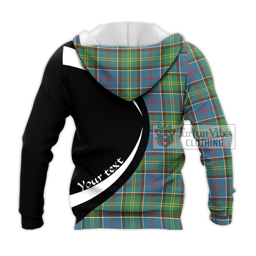 Colville Tartan Knitted Hoodie with Family Crest Circle Style - Tartan Vibes Clothing