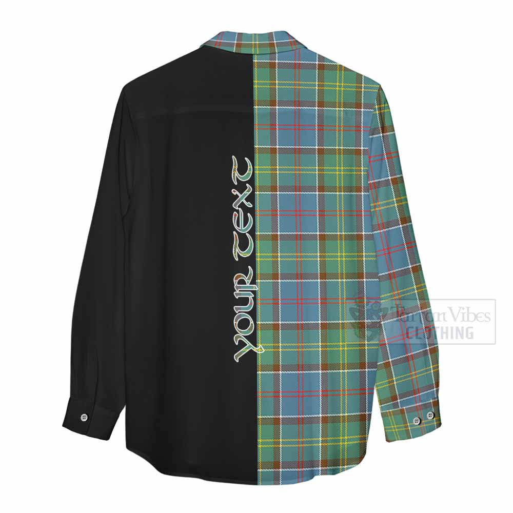 Tartan Vibes Clothing Colville Tartan Women's Casual Shirt with Family Crest and Half Of Me Style