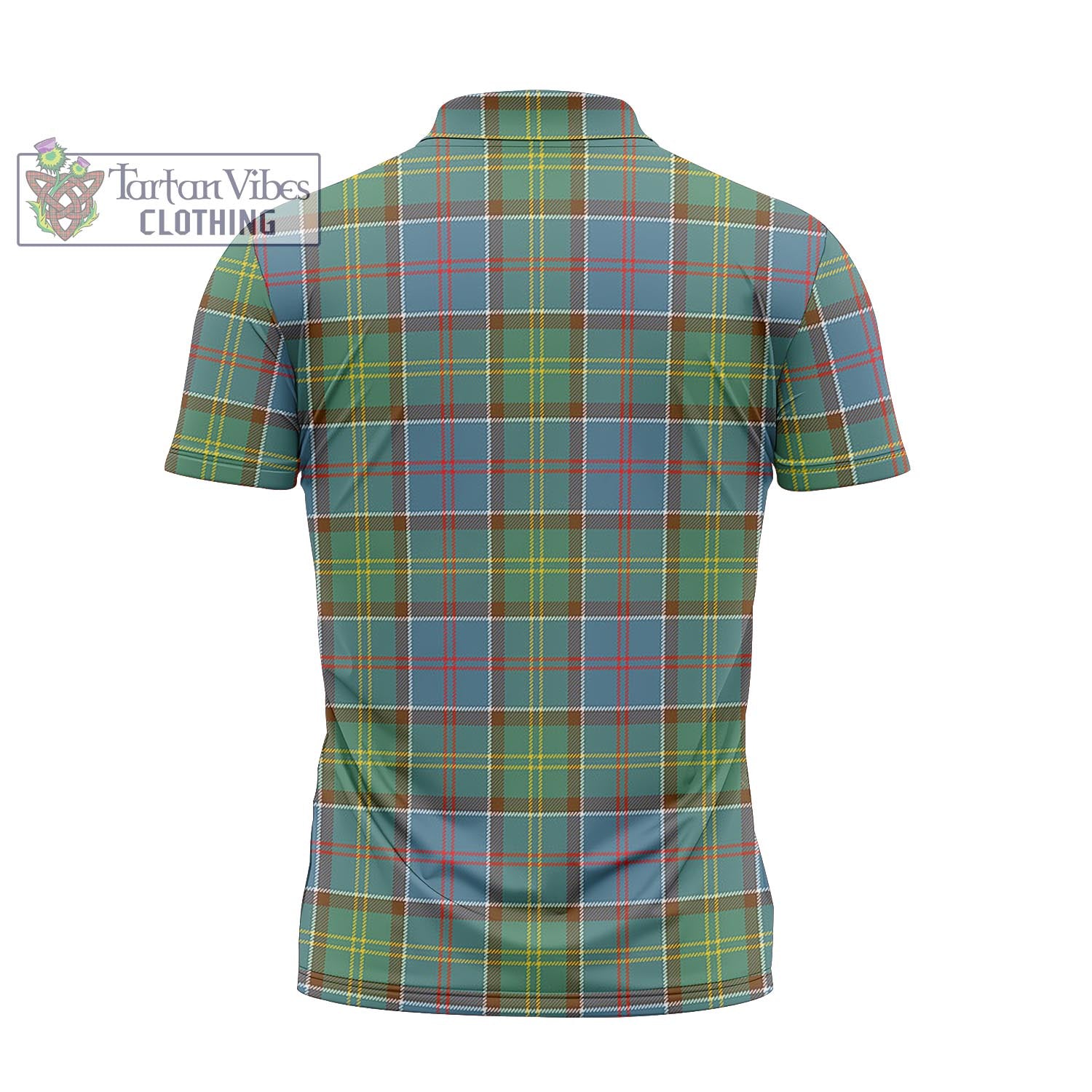 Tartan Vibes Clothing Colville Tartan Zipper Polo Shirt with Family Crest