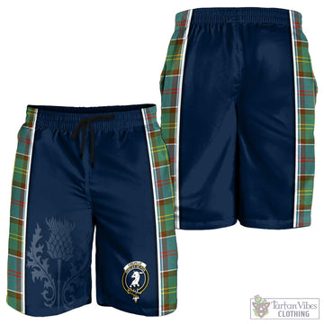 Colville Tartan Men's Shorts with Family Crest and Scottish Thistle Vibes Sport Style