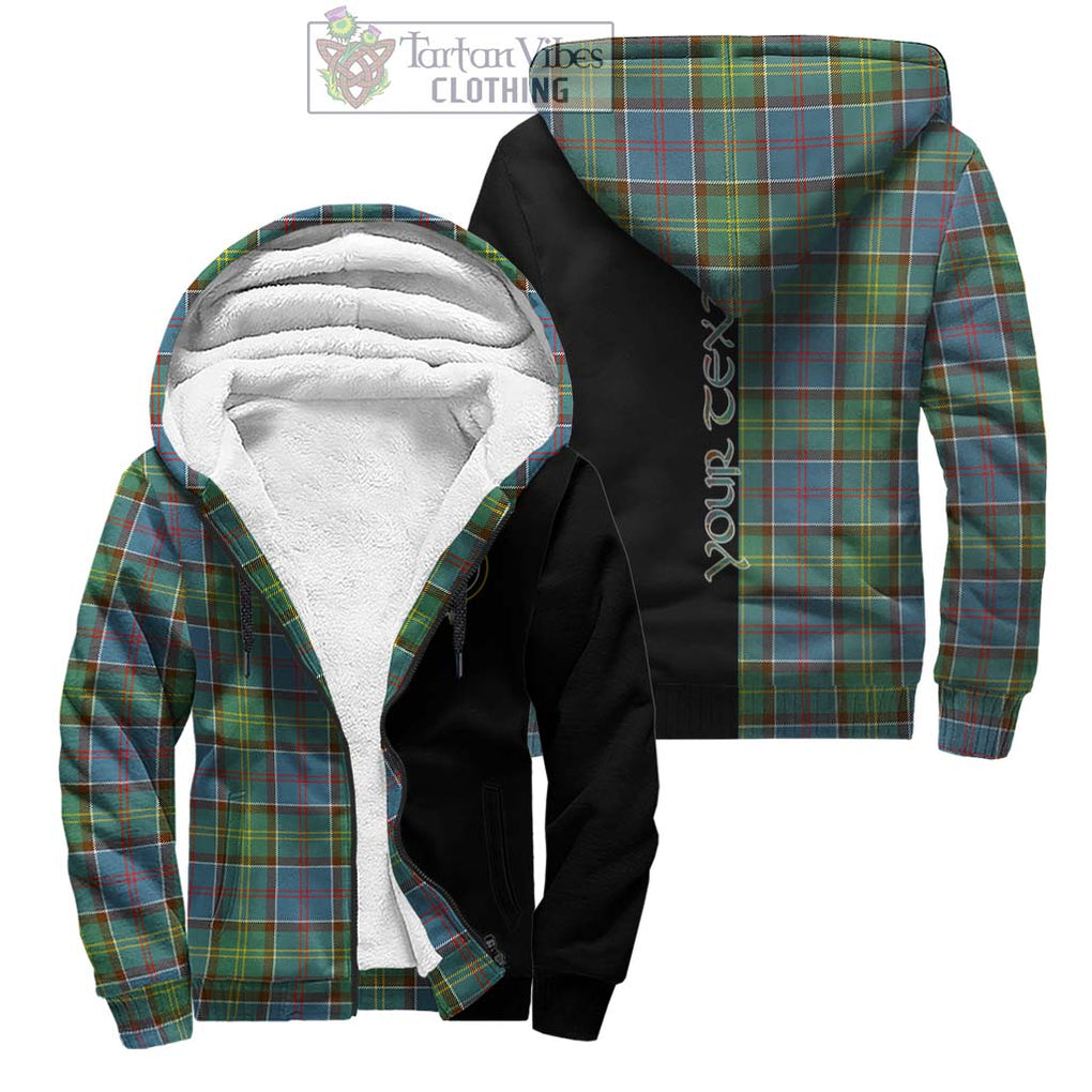 Colville Tartan Sherpa Hoodie with Family Crest and Half Of Me Style Unisex - Tartanvibesclothing Shop