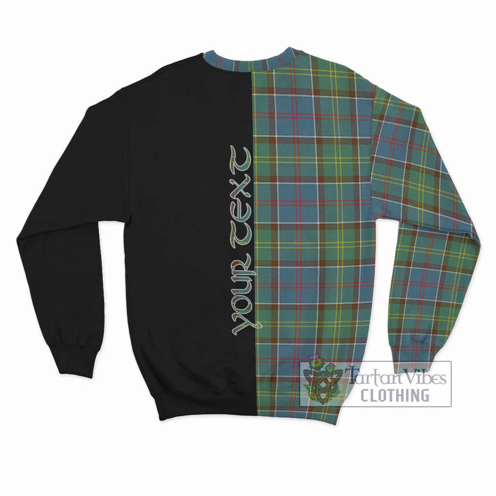 Colville Tartan Sweatshirt with Family Crest and Half Of Me Style - Tartanvibesclothing Shop