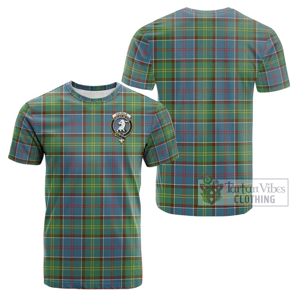 Colville Tartan Cotton T-Shirt with Family Crest Kid's Shirt - Tartanvibesclothing Shop