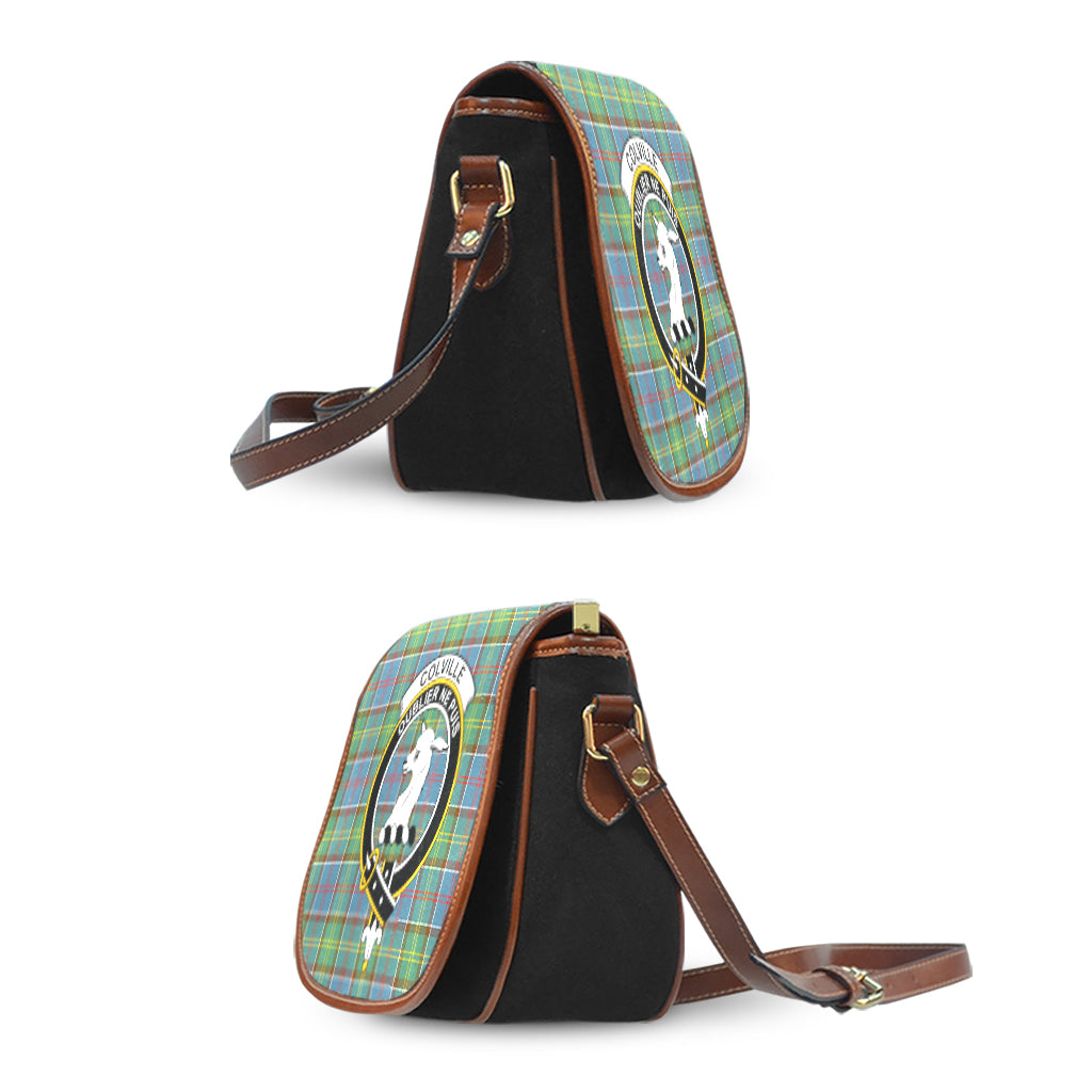 Colville Tartan Saddle Bag with Family Crest - Tartan Vibes Clothing