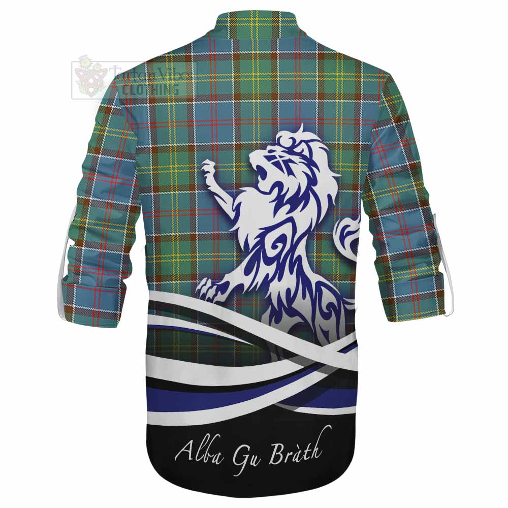 Tartan Vibes Clothing Colville Tartan Ghillie Kilt Shirt with Alba Gu Brath Regal Lion Emblem