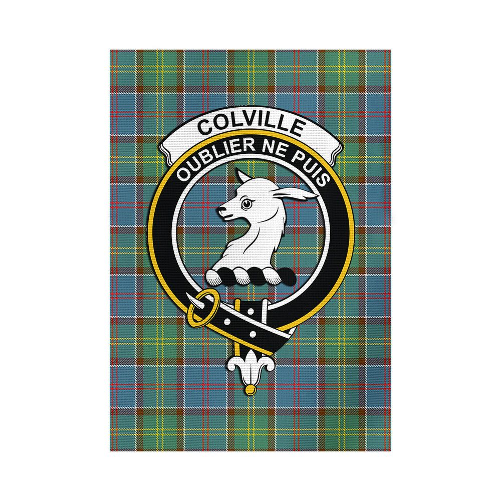 Colville Tartan Flag with Family Crest - Tartan Vibes Clothing