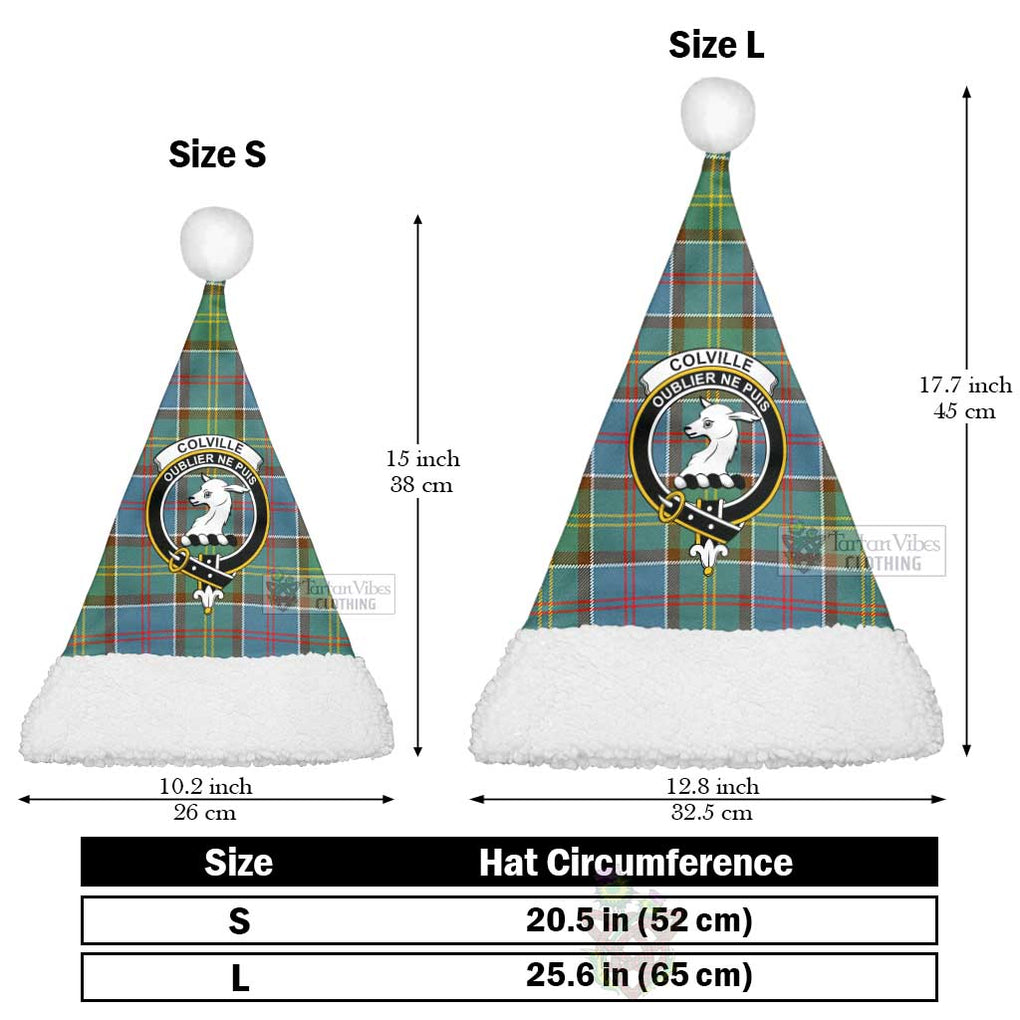 Tartan Vibes Clothing Colville Tartan Christmas Santa Hats with Family Crest