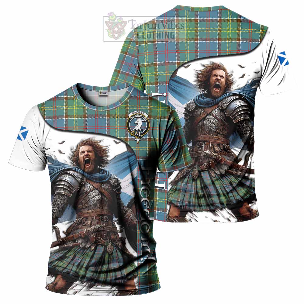 Colville Crest Tartan T-Shirt Inspired by the Freedom of Scottish Warrior