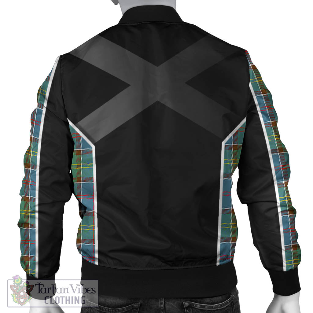 Tartan Vibes Clothing Colville Tartan Bomber Jacket with Family Crest and Scottish Thistle Vibes Sport Style