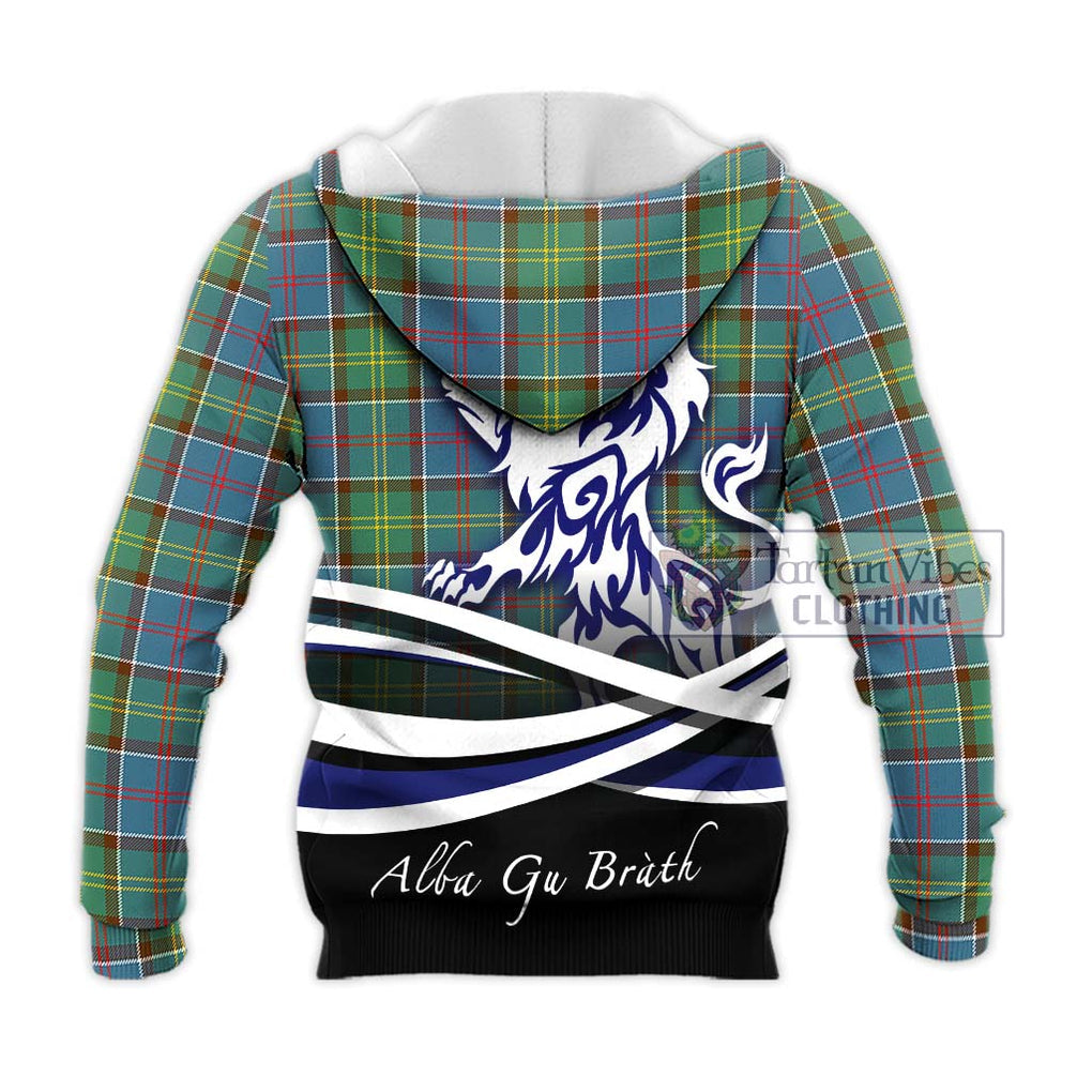 Colville Tartan Knitted Hoodie with Alba Gu Brath Regal Lion Emblem - Tartanvibesclothing Shop