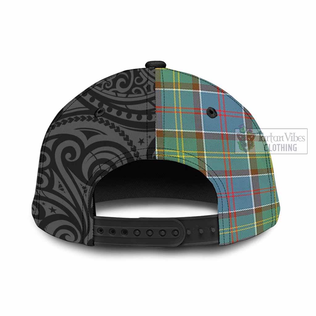 Tartan Vibes Clothing Colville Tartan Classic Cap with New Zealand Silver Fern Half Style